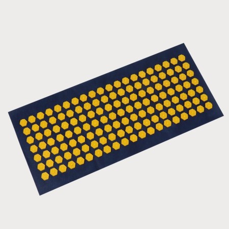 Iplikator - rug, base of spanbond, 140 modules, 28 × 64 cm, dark blue/yellow color-1