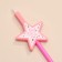 Candles for the cake, 4 pcs "Magic wand. Stars", pink