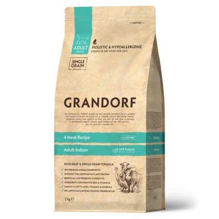 Grandorf dry food for cats, 4 meat with probiotics, low -grain, 2 kg