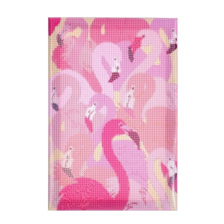 Diamond mosaic with a complete filling on the subframe "Pink Flamingo", 20 × 30 cm-1