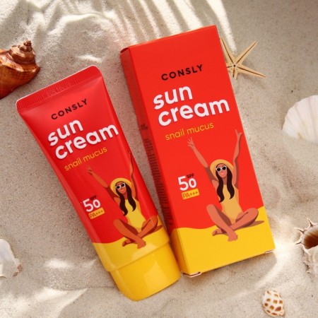 Consly Sunflower Cream with mucin Snails SPF 50+/PA +++, 50 ml