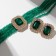 Set 2 items; Earrings, necklace “luxury” large stone, green color in gold, 42 cm
