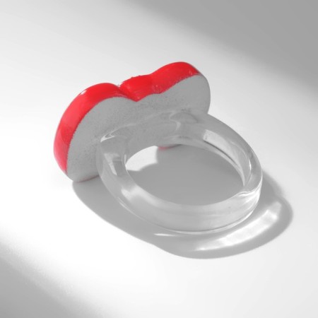 Ring "Bow", red color, 17 size-3