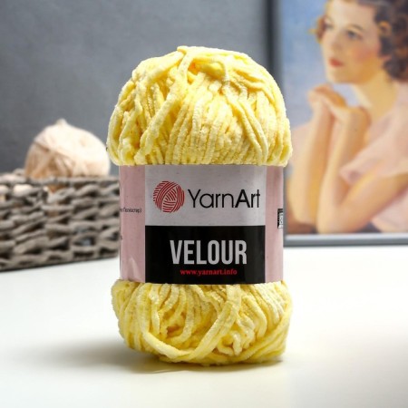 Yarn "Velour" 100% micropoliester 170m/100g (844 yellow)-6
