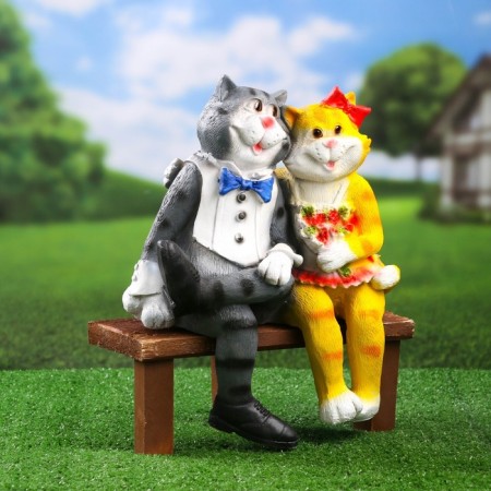 Garden figure "Cats on the shop" 18x42x40cm-7
