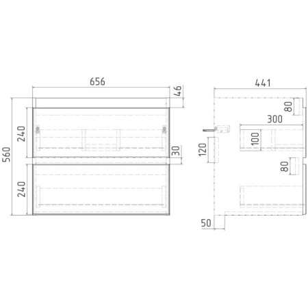 Viant Viant "Malta" 2 boxes, suspended 425x655x560 mm, with COMO 70 sink-4