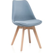 Wooden stool Bonuss array of beech/velor, natural/blue 49x56x81 cm