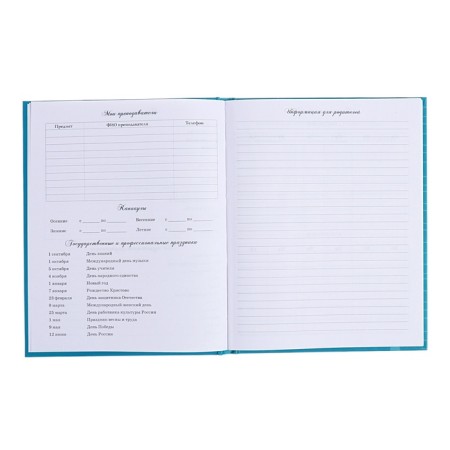 Diary for a music school, 48 sheets, hard cover, matte lamination, foil embossing, reference information, block 60g/m2-5