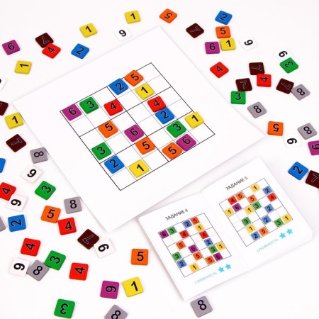 Sudoku with wooden chips "two in one, numbers"-3