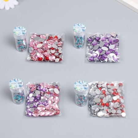 Decor "Semiobusins ​​and rhinestones. Blue gradient" d = 6 mm 10 g 200 pcs 5x2.5 cm, mix