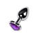 Anal plug with the Toyfa Metal rhinestone, silver, amethyst, 7 cm, d = 2.7 cm