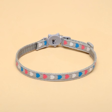 Fly collar "tender tenderness", with a bell and suspension, 30 x 1 cm, polyester, gray-1