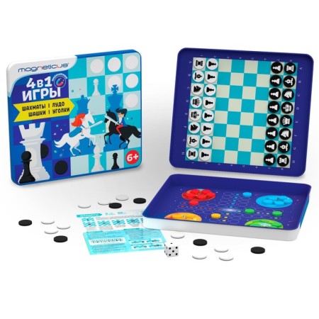 Magnetic Games Magneticus "Checkers. Chess. Corners. Ludo"-2