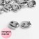 Club for the cord, double, d = 4 mm, 1.8 × 2 cm, silver color