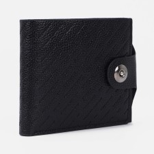 Male purse on a magnet, department for bills, for coins, for cards, black color