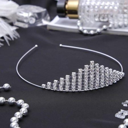 Hair diadem "scattering" crown, 3.5 cm, silver