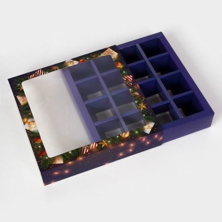 New Year. Box under 16 sweets "Fairy Tale!", 17.7x17.7x3.8 cm, confectionery packaging-4