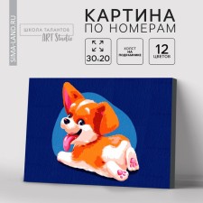 Picture on numbers on a canvas with a subframe 