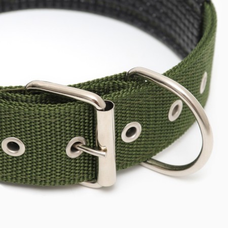 Collar "Comfort" Combined, 60 x 4 cm, Osh 44-55 cm, dark green-2