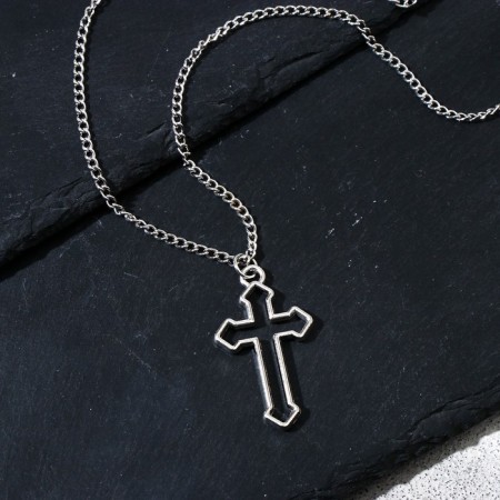 Unisex "Cross" silhouette, color silver, 62 cm-2