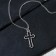 Unisex "Cross" silhouette, color silver, 62 cm