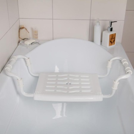 The bath seat is sliding, white color-1