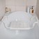 The bath seat is sliding, white color