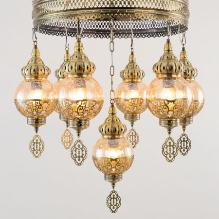 Suspended chandelier Citilux "Cairo" CL419163, 56x56x100 cm, 7x75W, e27, brown color-13
