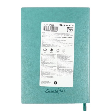 Dated 2025 diary, Escalada, A6+ 176 sheets, soft cover, artificial leather, pancake embossing, tinted block 70 g/m2, green-14