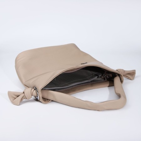 Luggage bag on lightning, 2 outer pockets, beige color-6