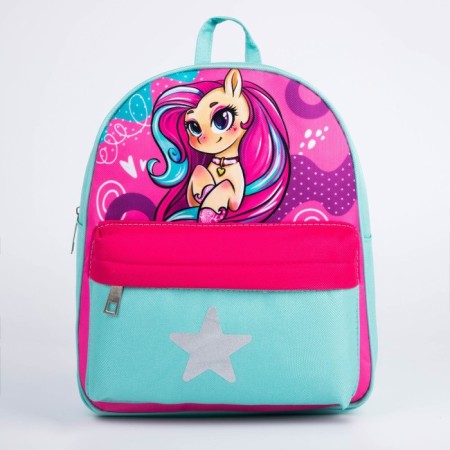 Bulk textile backpack with pocket "Magic Horse", a reflector. Elements, 27x23 x 10 cm-1