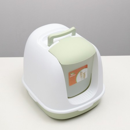 Toilet closed with a scoop, 47 x 40 x 39 cm, white-green-4