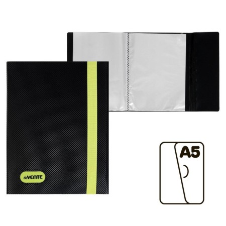 Folder 20 liners A5, 500 μm, Devente monochrome, texture, elastic band, black/neon yellow