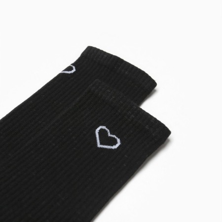 Women's socks "heart", black color, size 23-25-1