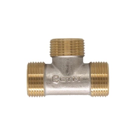 STM tee, 3/4 ", outer thread, nickel -plated brass-1