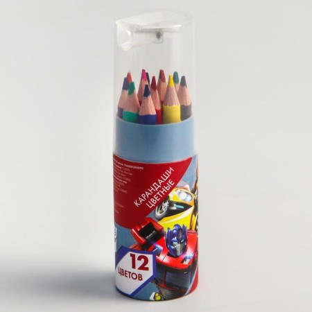 Colored pencils in a tube, 12 colors, trihedral, transformers-1