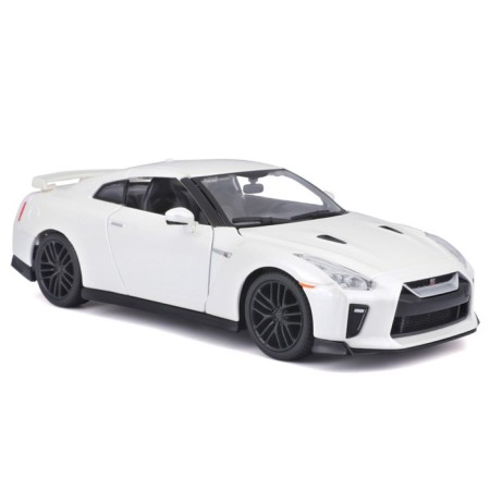 BBURAGO Nissan GT-R 2017, Die-Cast, 1:24, opening doors, white color-8