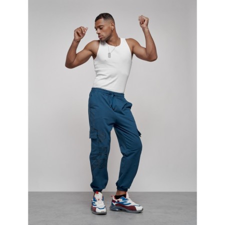 Joggers male, size 54, blue color-1