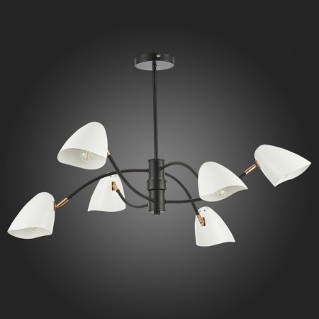 Ceiling EVOLUCE lamp. Sle103602-06. Satta. 6x40 watts, E14, 89x89x53.5 cm, black color, gold-4
