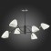 Ceiling EVOLUCE lamp. Sle103602-06. Satta. 6x40 watts, E14, 89x89x53.5 cm, black color, gold