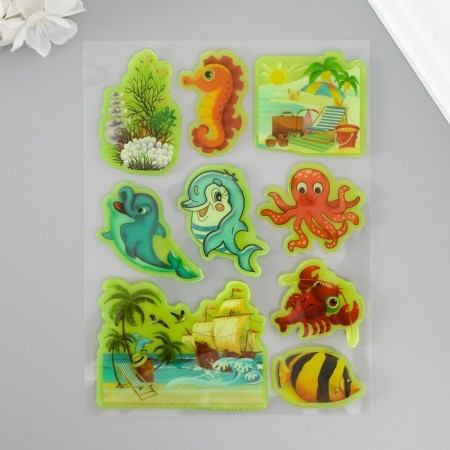 Silicon sticker on the glass phosphorus "resort" 20x16 cm