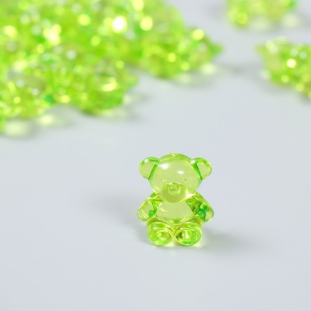 Decor for creativity Plastic "Bear" Green set 25 pcs 1.8x1.5x1 cm