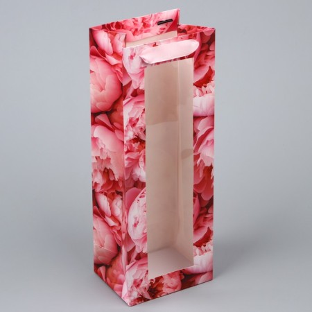 Gift package for a bottle, packaging, "flowers", 36 x 13 x 10 cm-4