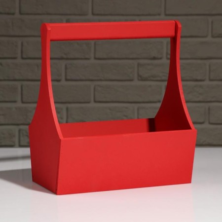 Wooden Kashpo "Willian Long", with a pen, red, 25 × 12.5 × 10 (28) cm-1