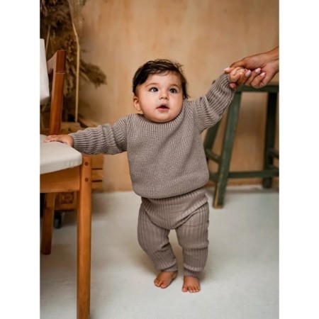 Knitted Children's Pure Love Buddy, height 74 cm, brown color-7