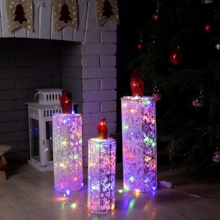 LED figure "Colored candles" 40, 50, 60 cm, textiles, metal, 220 V, glow of multi