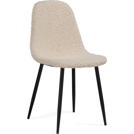 Metal frame chair Lilu Metal/Builder fabric, black/beige 45x52x86 cm-1