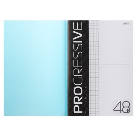 A4 notebook, 48 sheets, in a cage, progressive, plastic cover, block 65 g/m2, blue-1