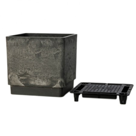 Kashpo for flowers and plants, charcoal 30x30x30cm, 23l-2