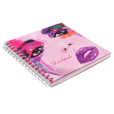 Sketchbook 195 x 195 mm, 80 sheets on the crest "Fashionista", solid cover, block 100 g/m²-1